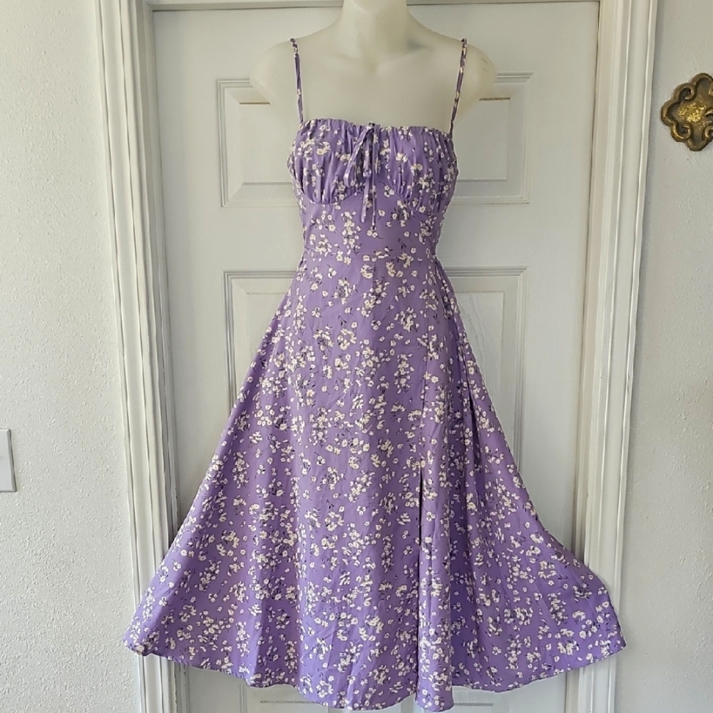 Source Unknown Purple Floral Dress